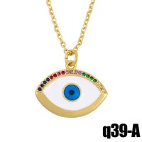 Nueva Moda Eye Geometric Colgante Hip Hop Drop Oil Demon Eye Collar Al Por Mayor sku image 1