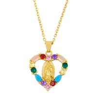 Simple Style Heart 18k Gold Plated Necklace In Bulk sku image 1