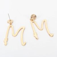 New Fashion Simple English Letter M Earrings Wholesale sku image 1