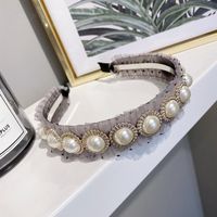 Korean New Fashion Simple Wave Wave Point Pleated Pearl Fine-edged Cheap Headband Wholesale sku image 4