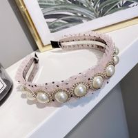 Korean New Fashion Simple Wave Wave Point Pleated Pearl Fine-edged Cheap Headband Wholesale sku image 5