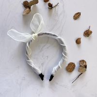 Korean Spring New Simple Lace Mesh Gauze Bow Winding Thin Edge Cheap Headband Wholesale sku image 3