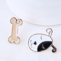 Korean Fashion Sweet Dog Bone Asymmetric Earrings Yiwu Nihaojewelry Wholesale sku image 1
