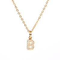 Fashion Letter Stainless Steel Diamond Necklace sku image 6