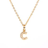 Fashion Letter Stainless Steel Diamond Necklace sku image 7