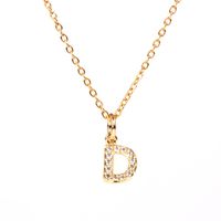 Fashion Letter Stainless Steel Diamond Necklace sku image 5