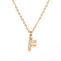 Fashion Letter Stainless Steel Diamond Necklace sku image 9