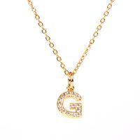 Fashion Letter Stainless Steel Diamond Necklace sku image 10