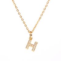 Fashion Letter Stainless Steel Diamond Necklace sku image 6