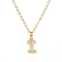 Fashion Letter Stainless Steel Diamond Necklace sku image 7
