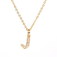 Fashion Letter Stainless Steel Diamond Necklace sku image 13