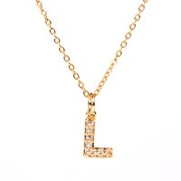 Fashion Letter Stainless Steel Diamond Necklace sku image 2