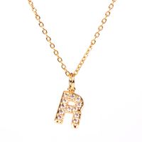 Fashion Letter Stainless Steel Diamond Necklace sku image 14