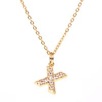 Fashion Letter Stainless Steel Diamond Necklace sku image 22