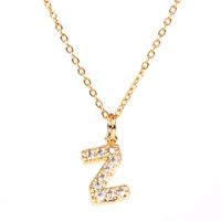 Fashion Letter Stainless Steel Diamond Necklace sku image 21