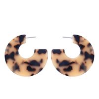 New Fashion Acetate Plate Creative Geometric Pentagram Leopard Earrings Wholesale sku image 4