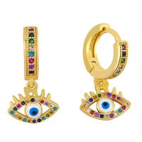 New Fashion Dripping Oil And Diamond Pendant Earrings Devil&#39;s Eye Popular Earrings Wholesale sku image 1