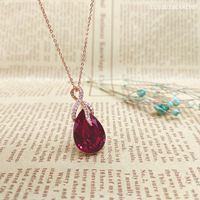 New Butterfly Amethyst Pendant Zircon Necklace Drop-shaped Jewelry Female Sweater Chain Wholesale main image 1