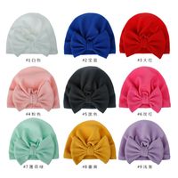 Grand Arc Bébés 18 Couleurs Européen Et Américain Nouvelle Manches Cap Bébé Chapeau 0-2 Ans Bébé Turban Chapeau main image 3