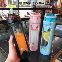 Simple Straw Cup Double-layer Insulation Business Glass Portable High Temperature Resistant Water Cup main image 5