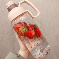 Plastic Water Cup With Scale Female Large Capacity 1.8l Portable Water Bottle Straw Space Cup Outdoor Sports Bottle main image 6