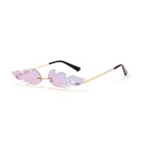 Fashionable Flame Reflective Sunglasses Dazzling Colors Fireworks Female Party Bar Sunglasses New Metal Glasses sku image 2