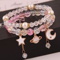 Korean Fashion Simple And Versatile Multi-element Pendant Crystal Glass Ball Bead Fashion Double-layer Bracelet Yiwu Nihaojewelry Wholesale main image 2