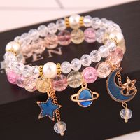 Korean Fashion Simple And Versatile Multi-element Pendant Crystal Glass Ball Bead Fashion Double-layer Bracelet Yiwu Nihaojewelry Wholesale main image 1