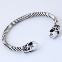 New Fashion Metal Simple Retro Skull Opening Bracelet Yiwu Nihaojewelry Wholesale sku image 1