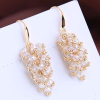 Korean Fashion Concise Handmade Handmade Wild Drop Grape String Crystal Earrings Yiwu Nihaojewelry Wholesale main image 5