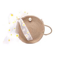 New Woven Handbags Wholesale Nihaojewelry Straw Bag Small Daisy Scarf Shoulder Messenger Handbag main image 3