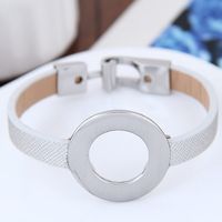 Fashion Sweet Ol Metal Simple Circle Leather Bracelet Yiwu Wholesale main image 5