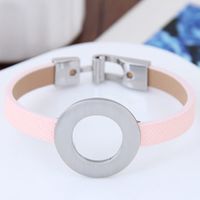 Fashion Sweet Ol Metal Simple Circle Leather Bracelet Yiwu Wholesale main image 6