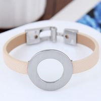 Fashion Sweet Ol Metal Simple Circle Leather Bracelet Yiwu Wholesale sku image 1