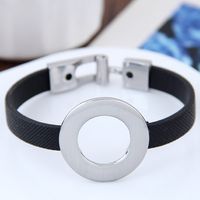 Fashion Sweet Ol Metal Simple Circle Leather Bracelet Yiwu Wholesale sku image 3