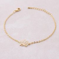 Elegant Lotus Bracelet Alloy Plating Lotus Flower Pendant Bracelet Anklet Wholesale main image 1