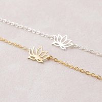 Elegant Lotus Bracelet Alloy Plating Lotus Flower Pendant Bracelet Anklet Wholesale main image 5