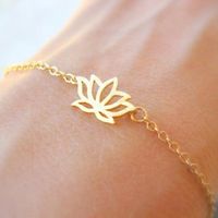 Elegant Lotus Bracelet Alloy Plating Lotus Flower Pendant Bracelet Anklet Wholesale main image 4