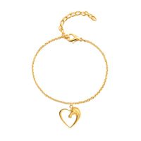 De Souhaits  Vente Chaude Coeur Coeur De Coeur De Pêche Bracelet Or Et Argent Couleur Animal Tête De Cheval Pendentif Bracelet Cheville main image 1