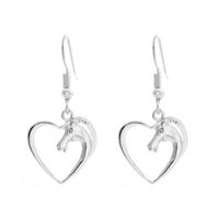 Simple Hollow Peach Heart Animal Horse Head Love Earrings Wholesale main image 2