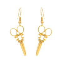 Retro Pattern Scissors Earrings Alloy Pendants Hypoallergenic Ear Hook Cute Little Scissors Earrings main image 1