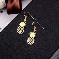 Cute Fruit Pineapple Earring Earrings Female Hypoallergenic Ear Hook Hollow Pineapple Earrings main image 3
