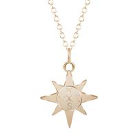 Compass Necklace North Star Compass Necklace Gold Plated Silver Sun Necklace Female Clavicle Chain main image 2