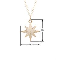 Compass Necklace North Star Compass Necklace Gold Plated Silver Sun Necklace Female Clavicle Chain main image 4