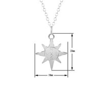 Compass Necklace North Star Compass Necklace Gold Plated Silver Sun Necklace Female Clavicle Chain main image 5