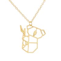 Animal Necklace Koala Bear Pendant Necklace Copper Chain Hollow Bear Necklace Clavicle Chain Wholesale main image 1