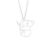 Animal Necklace Koala Bear Pendant Necklace Copper Chain Hollow Bear Necklace Clavicle Chain Wholesale main image 6