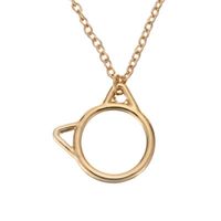 Cute Hollow Cat Pendant Necklace Environmental Protection Alloy Plating Gold Silver Kitten Necklace main image 4
