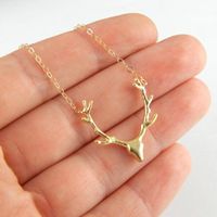 Simple Antler Necklace Christmas Elk Reindeer Pendant Necklace Female Clavicle Chain Fawn Antler Necklace Wholesale main image 1