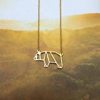 New Necklace Origami Panda Necklace Environmental Protection Alloy Plating Gold Silver Animal Cubs Necklace Clavicle Chain main image 6